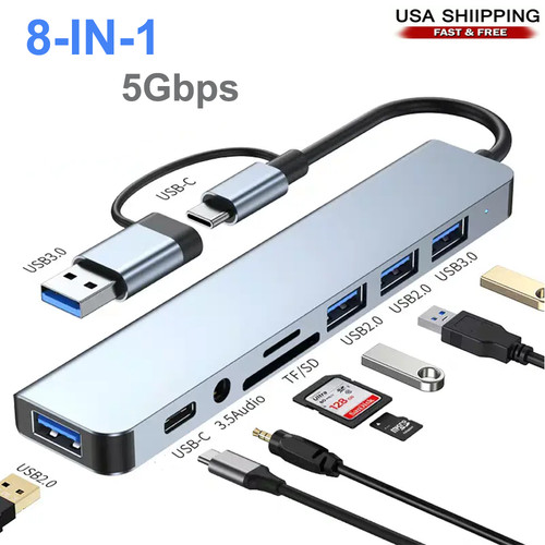 Port usb hub - 7/8, usb-c